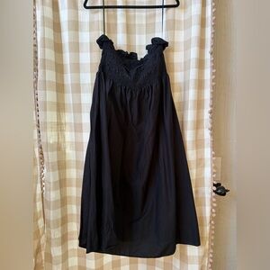 H&M Black Strapless Smocked Yoke Sundress